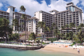 Halekulani Hotel is situated right on Waikiki Beach